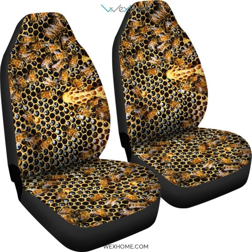 2pcs Bees Car Seat Cover