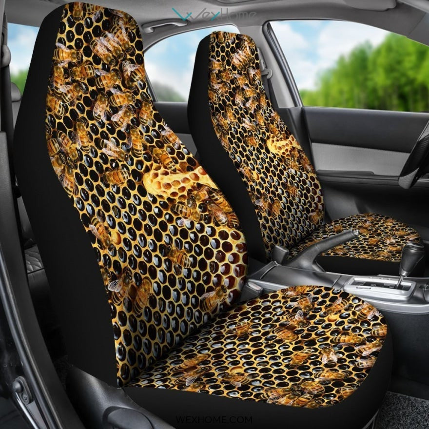 2pcs Bees Car Seat Cover