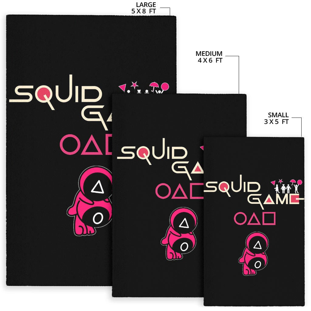 Squid Game Movie Area Rug - Funny Naughty Squid Workers Round Square Triangle Umbrella Rugs Home Decor
