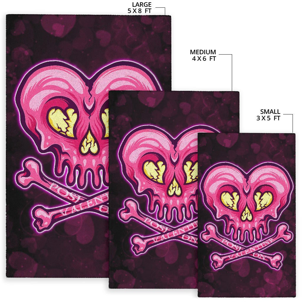 Valentine Area Rug Melting Heart Skull Poison Valentine Heart Background Rugs Home Decor NT121103