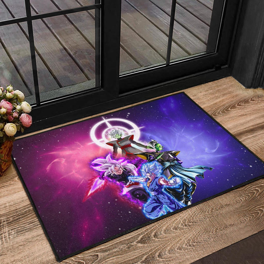 Dragon Ball Anime Door Mat - DB Super Saiyan Fighting Burst Limit Red And Blue Door Mat Home Decor