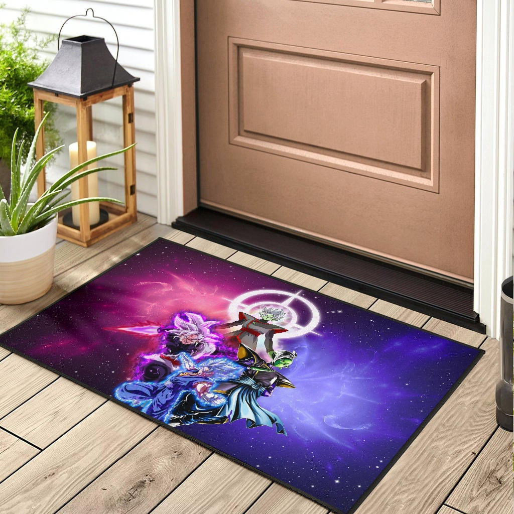 Dragon Ball Anime Door Mat - DB Super Saiyan Fighting Burst Limit Red And Blue Door Mat Home Decor