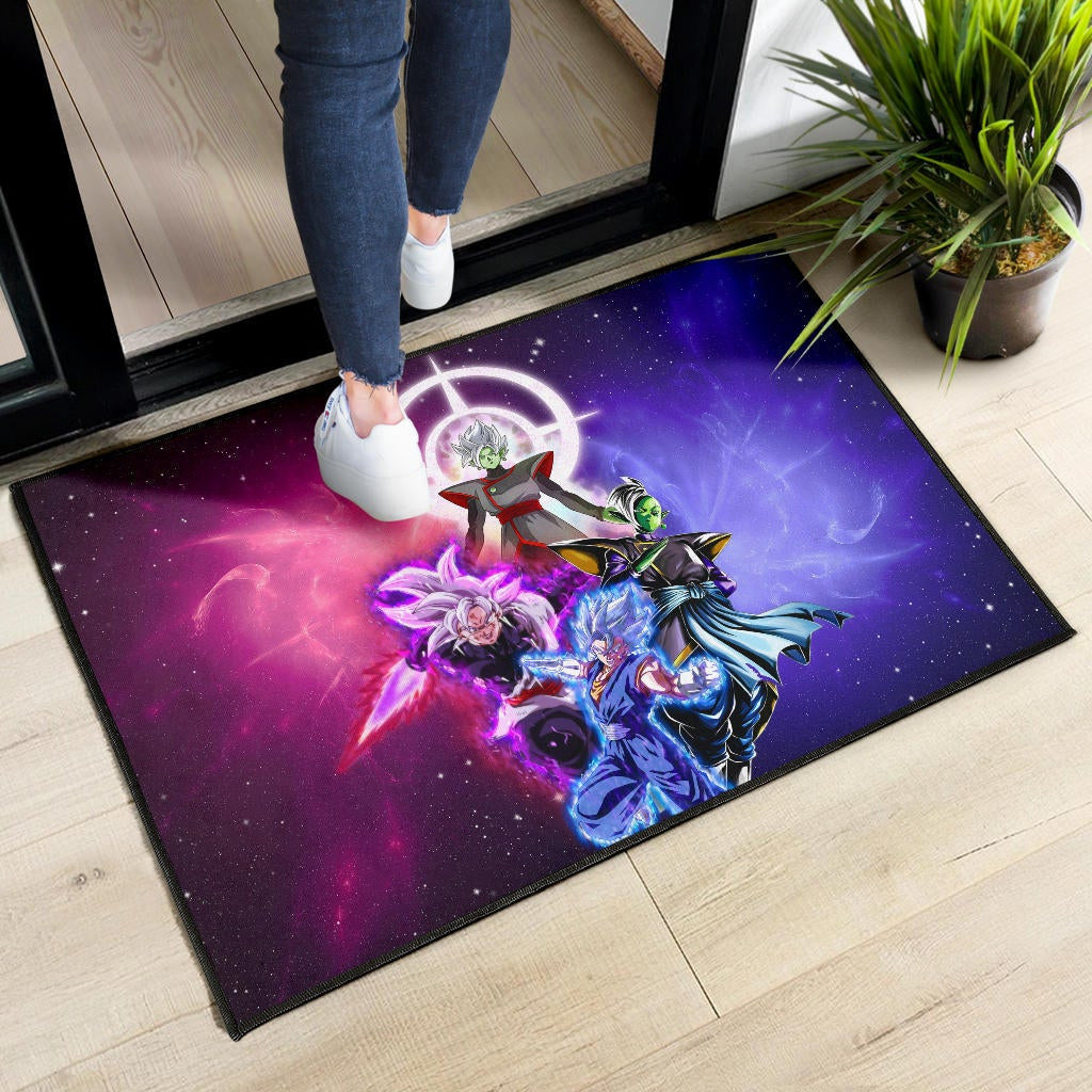 Dragon Ball Anime Door Mat - DB Super Saiyan Fighting Burst Limit Red And Blue Door Mat Home Decor
