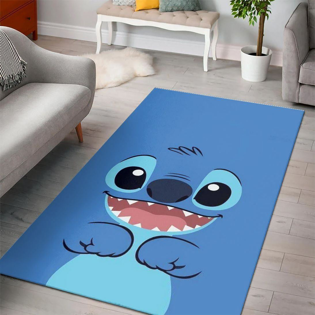 Disney Movies Rectangle Rug | Stitch Disney Living Room Cartoon Floor Carpet