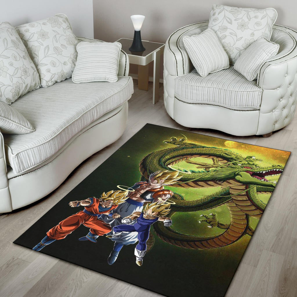 Dragon Ball Anime Area Rug - DB Goku Vegeta Halo With Shiny Shernon Rugs Home Decor