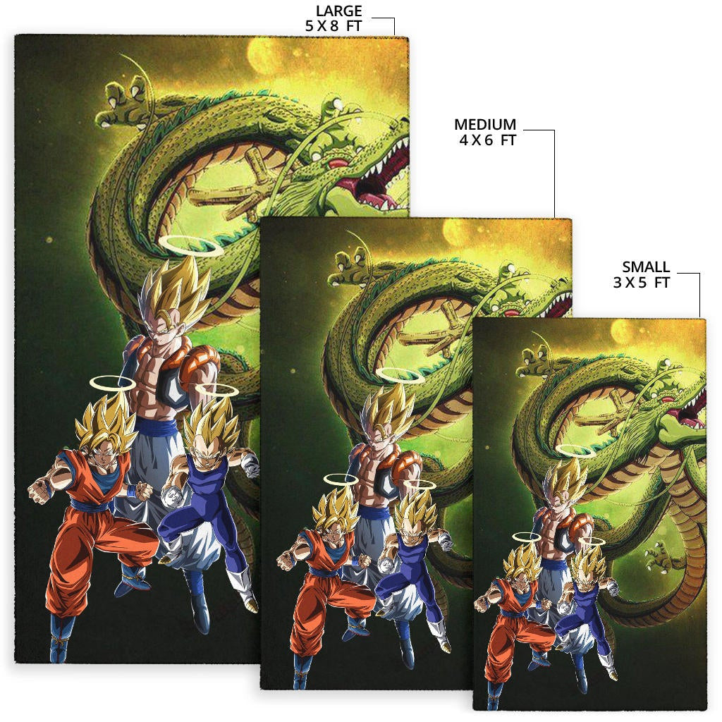 Dragon Ball Anime Area Rug - DB Goku Vegeta Halo With Shiny Shernon Rugs Home Decor