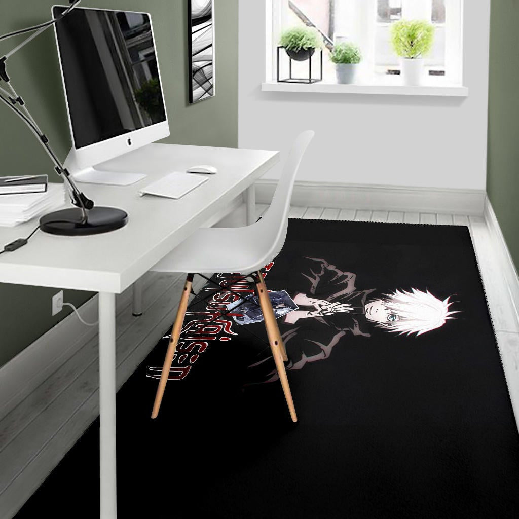 Jujutsu Kaisen Anime Area Rug Cool Satoru Gojo Holding Eye Rubik Prison Realm Rugs Home Decor