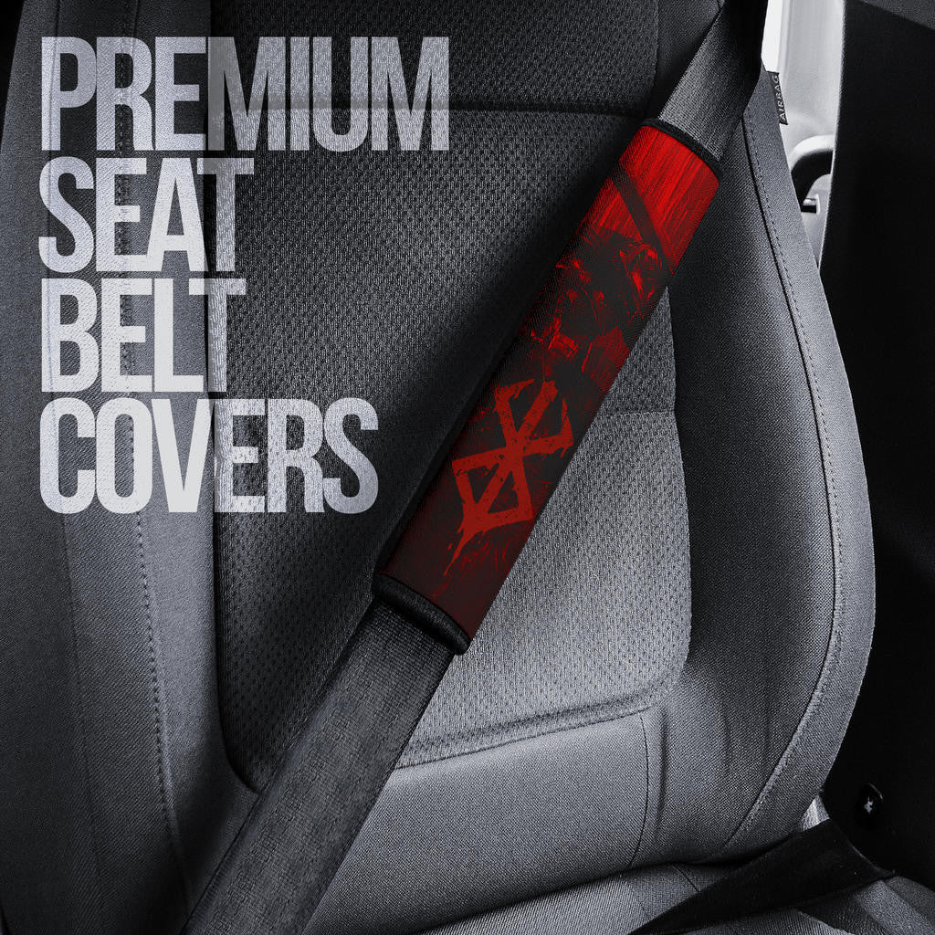 Berserk Anime Seat Belt Covers - Guts Armor Armadura With Sword Red Blood Rain Belt Covers