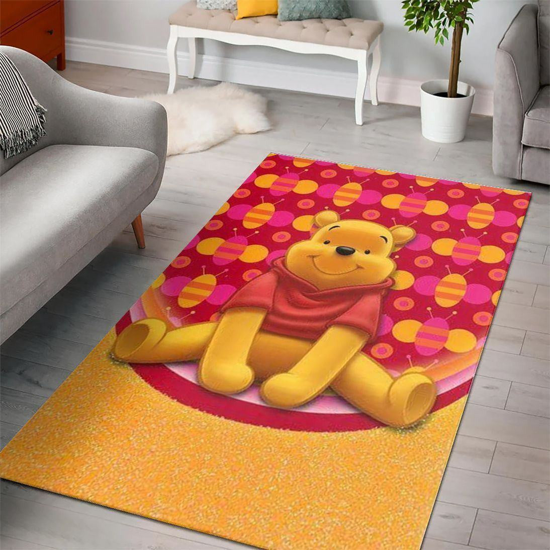 Disney Movies Rectangle Rug | Winnie The Pooh Living Room Cartoon Floor Carpet