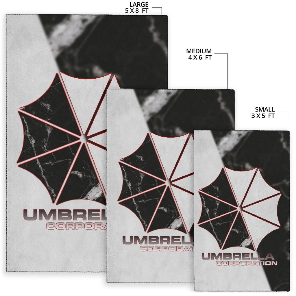 Resident Evil Game Area Rug - Umbrella Corp Symbol Black White Yin And Yang Rugs Home Decor