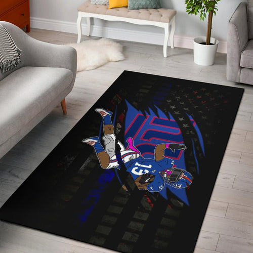 New York Giants American Football Team Area Rug Player 13 Protecting Rugby Ball On Claw Scratches Rugs Home Decor