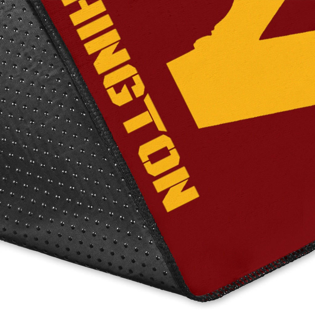 American Football Team Area Rug - Washington W And Rugby Ball Patterns Rugs Home Decor