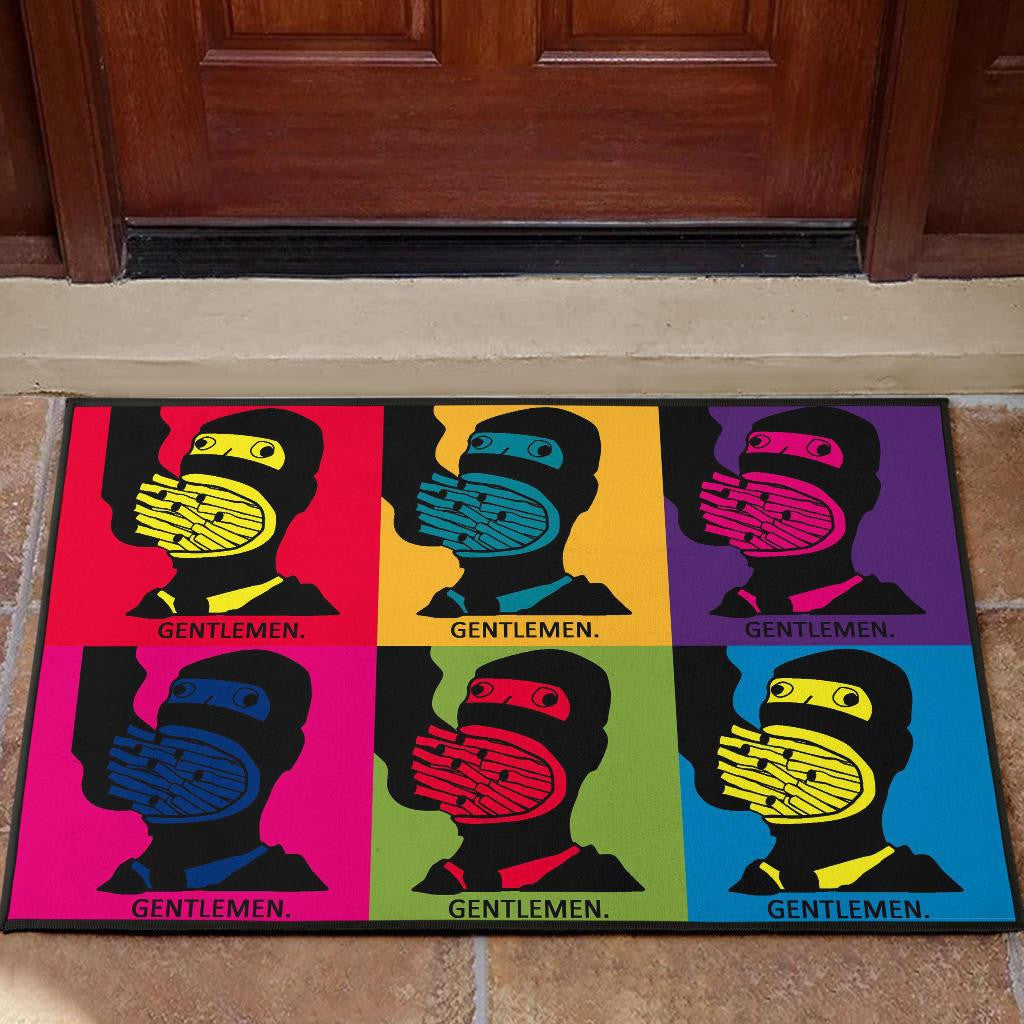 Gentlemen pop art Door Mats