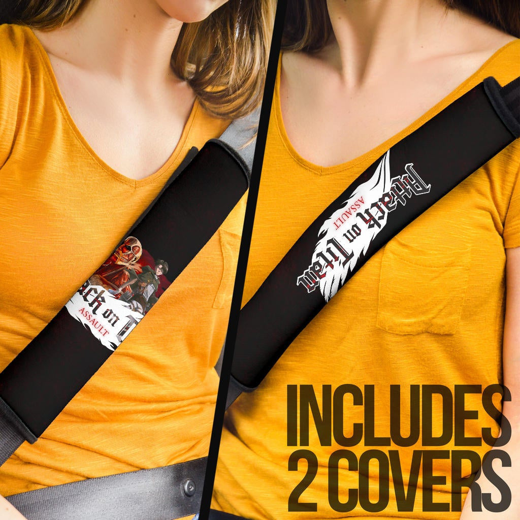 Attack On Titan Anime Seat Belt Covers AOT Levi Ackerman Titan Transforming Red Smoking Belt Covers