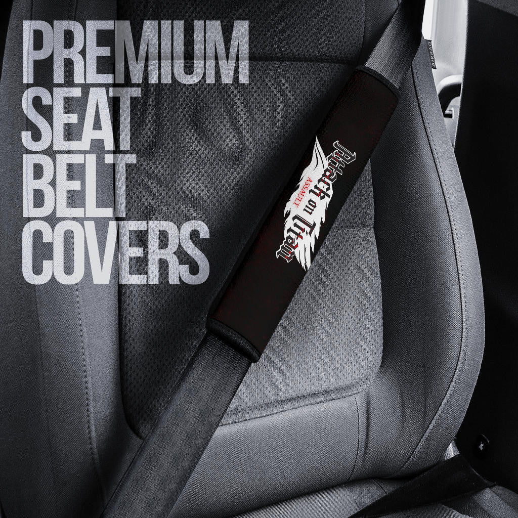 Attack On Titan Anime Seat Belt Covers AOT Levi Ackerman Titan Transforming Red Smoking Belt Covers