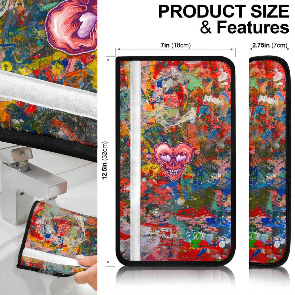 Valentine Seat Belt Covers - Devil Heart Smiling Face Patterns Belt Covers