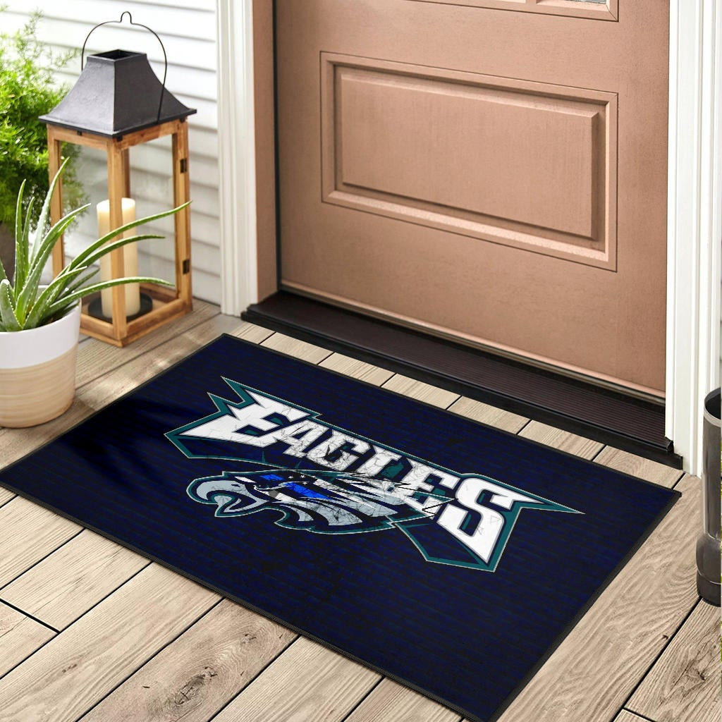 Philadelphia Eagles American Football Team Door Mat Sharp Eagle Head US Flag Blue Brick Wall Door Mat Home Decor