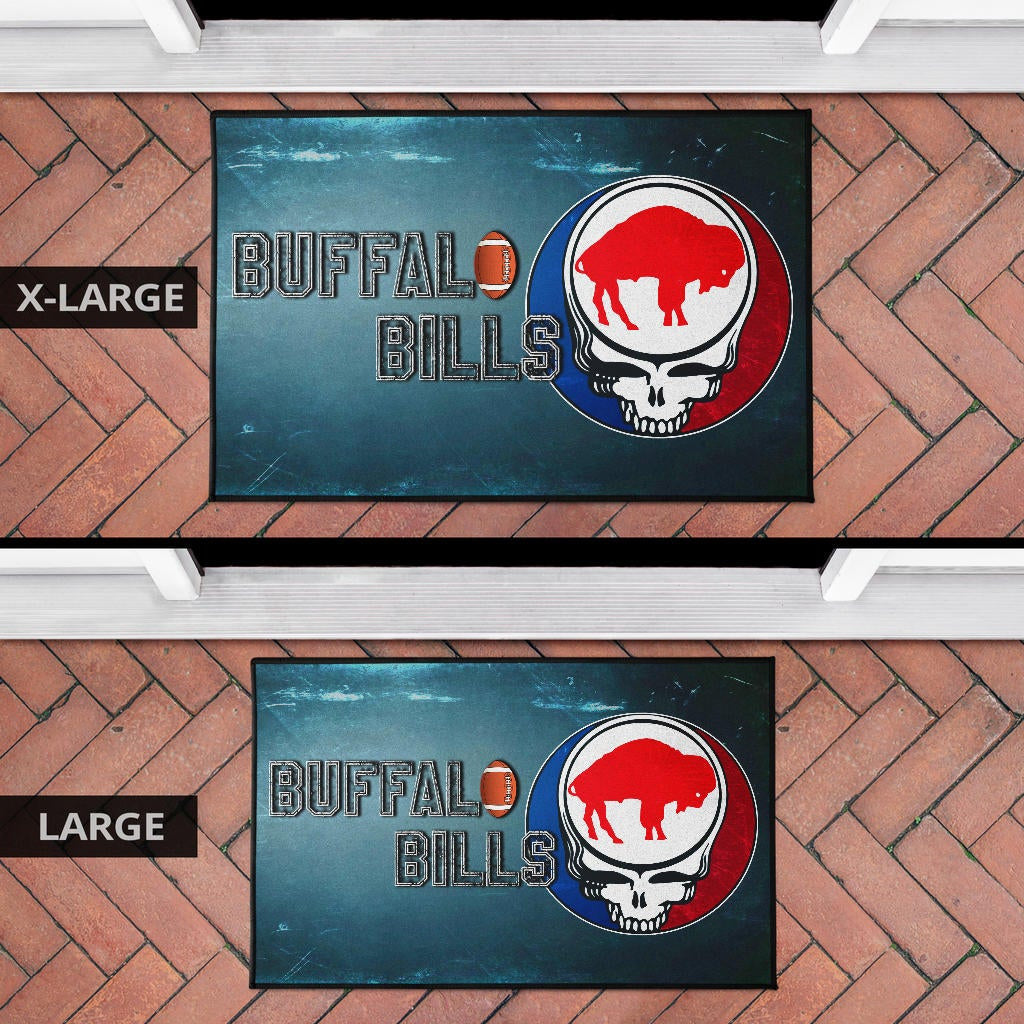 Buffalo Bills American Football Team Door Mat Red Buffalo In Skull Brain Universe Scale Door Mat Home Decor
