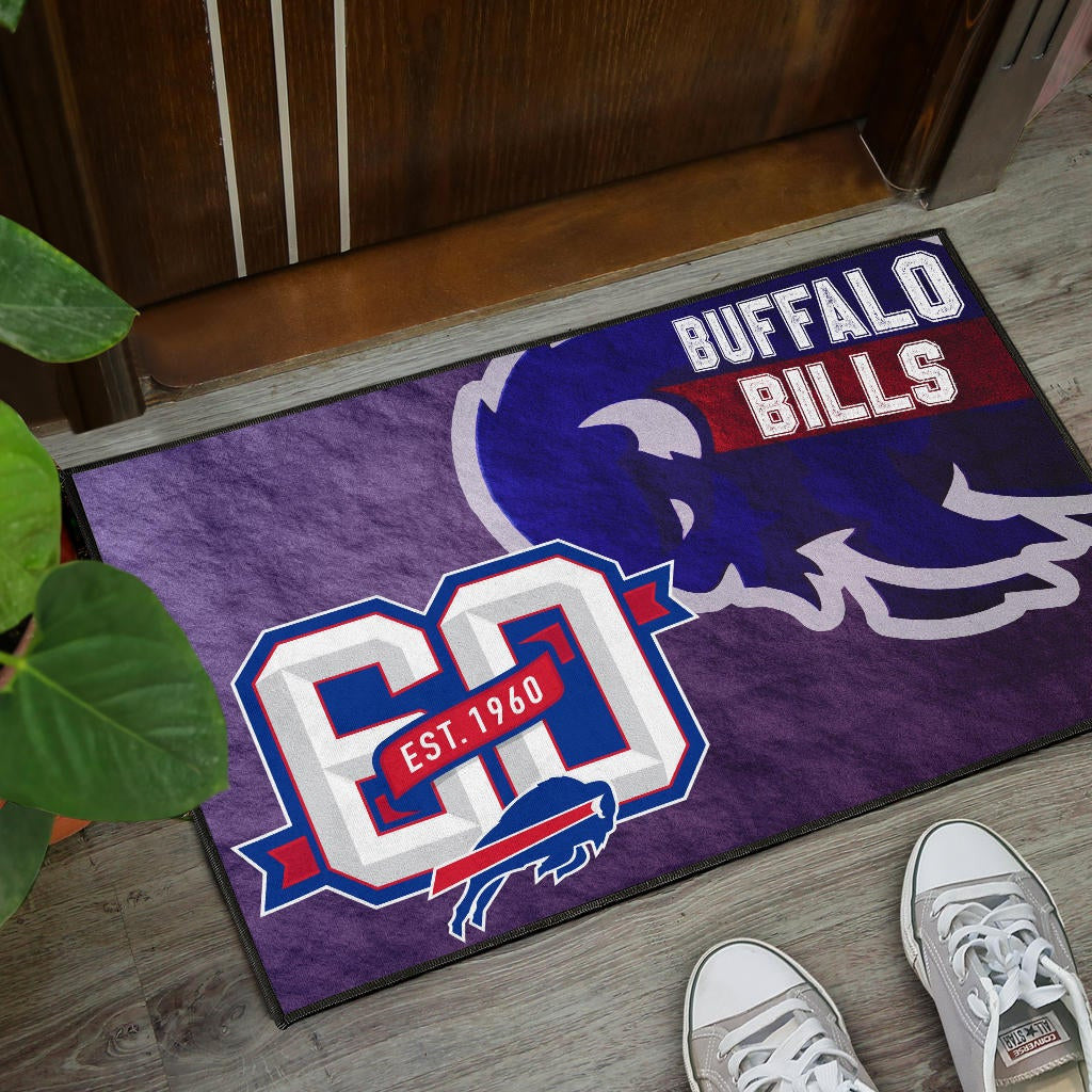 Buffalo Bills American Football Team Door Mat Blue Strongest Buffalo Fighting Est 1960 Text Door Mat Home Decor