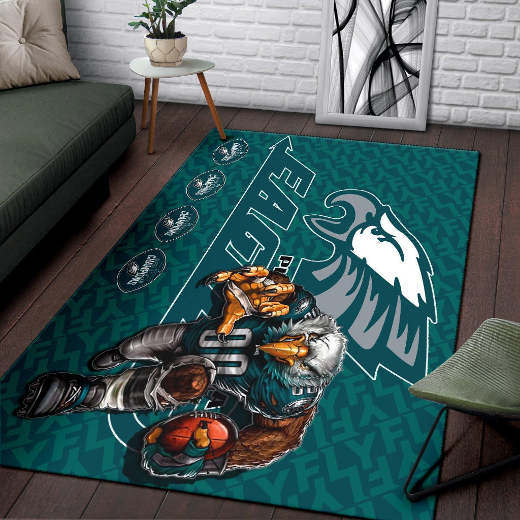 Philadelphia Eagles American Football Team Area Rug Muscle Artwork Eagle 00 Go Champions Rugs Home Decor