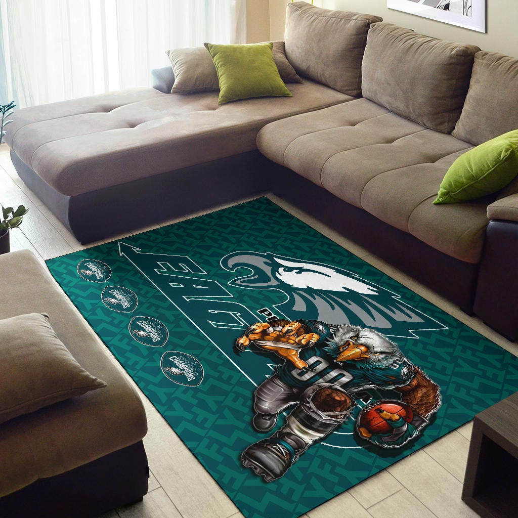 Philadelphia Eagles American Football Team Area Rug Muscle Artwork Eagle 00 Go Champions Rugs Home Decor