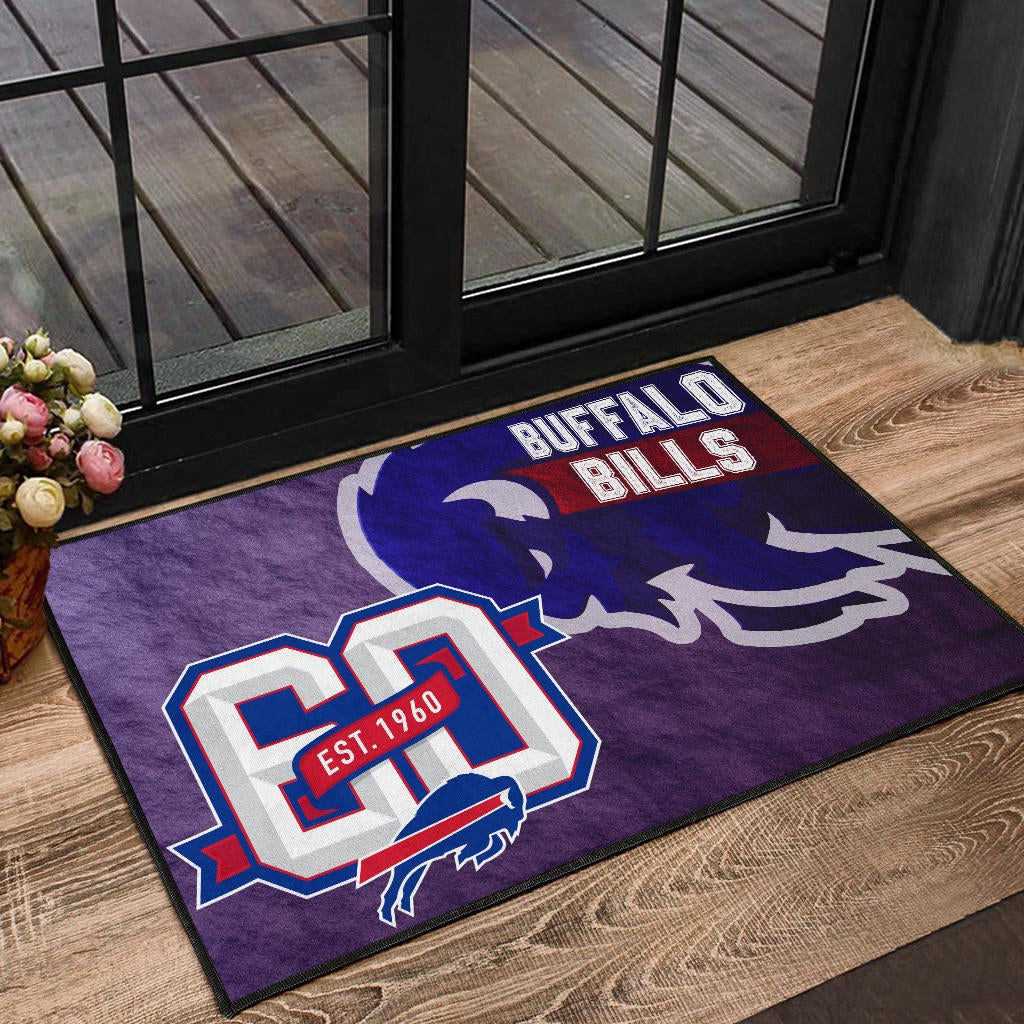 Buffalo Bills American Football Team Door Mat Blue Strongest Buffalo Fighting Est 1960 Text Door Mat Home Decor