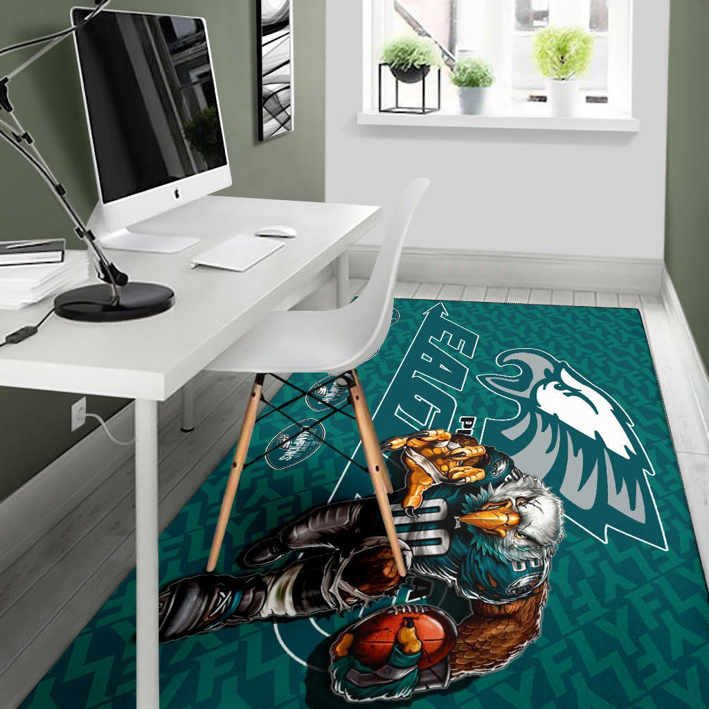 Philadelphia Eagles American Football Team Area Rug Muscle Artwork Eagle 00 Go Champions Rugs Home Decor