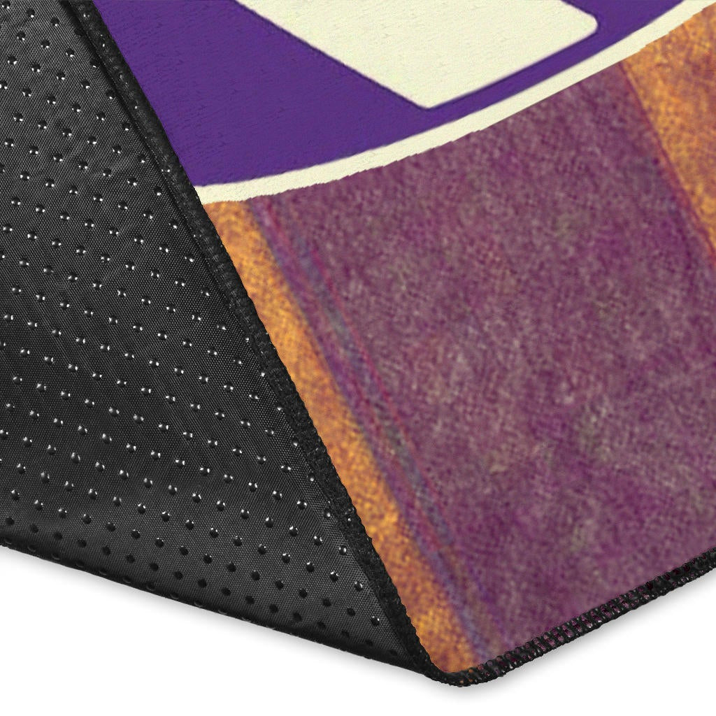 Minnesota Vikings American Football Team Area Rug Rugby Ball On Flag With Viking Horn Adrian Peterson Rugs Home Decor