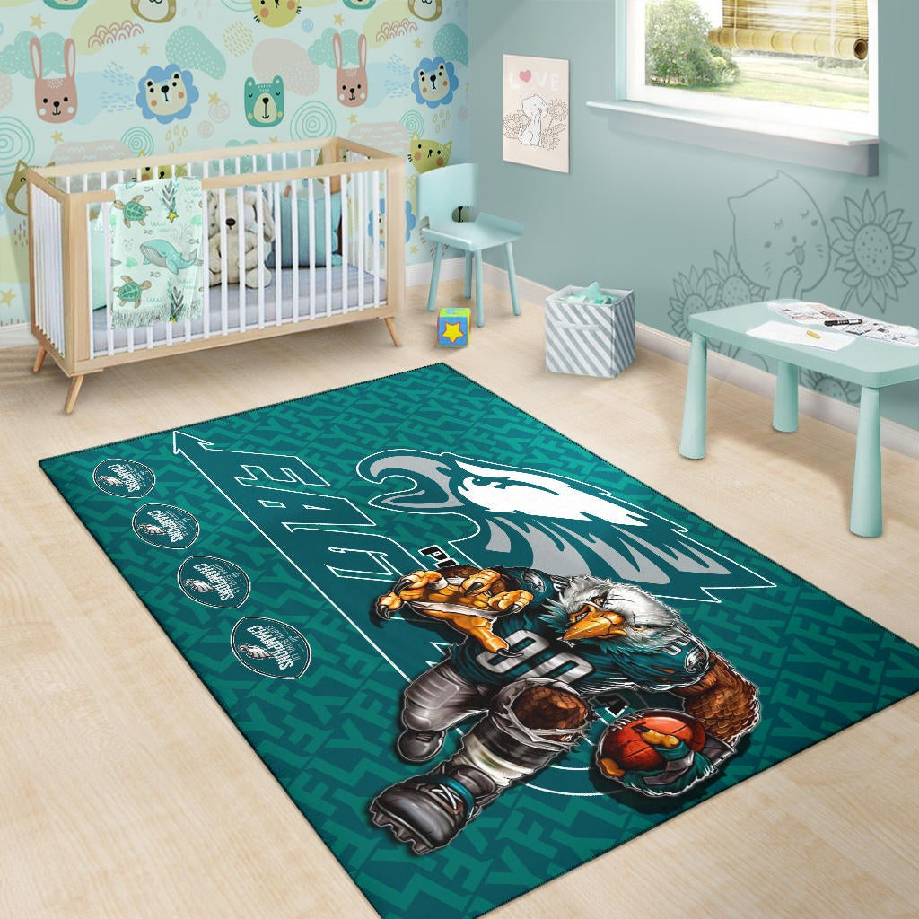 Philadelphia Eagles American Football Team Area Rug Muscle Artwork Eagle 00 Go Champions Rugs Home Decor