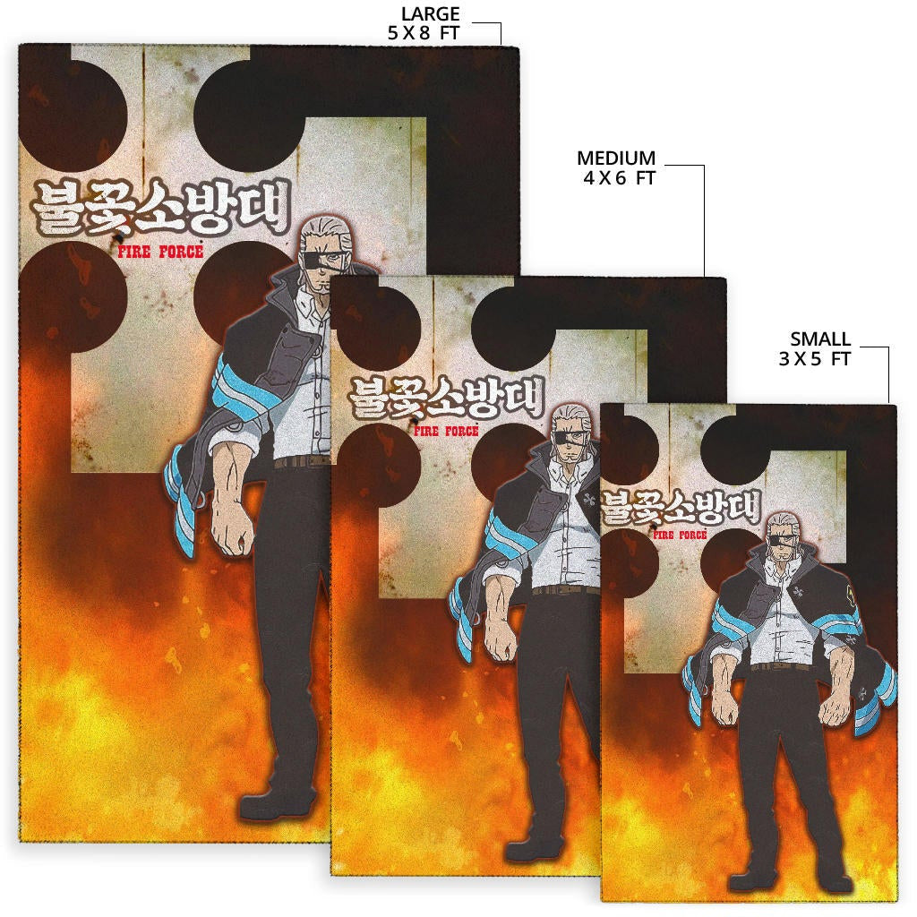 Fire Force Anime Area Rug Leonardo Barns No Emotion Standing In Fire Rugs Home Decor