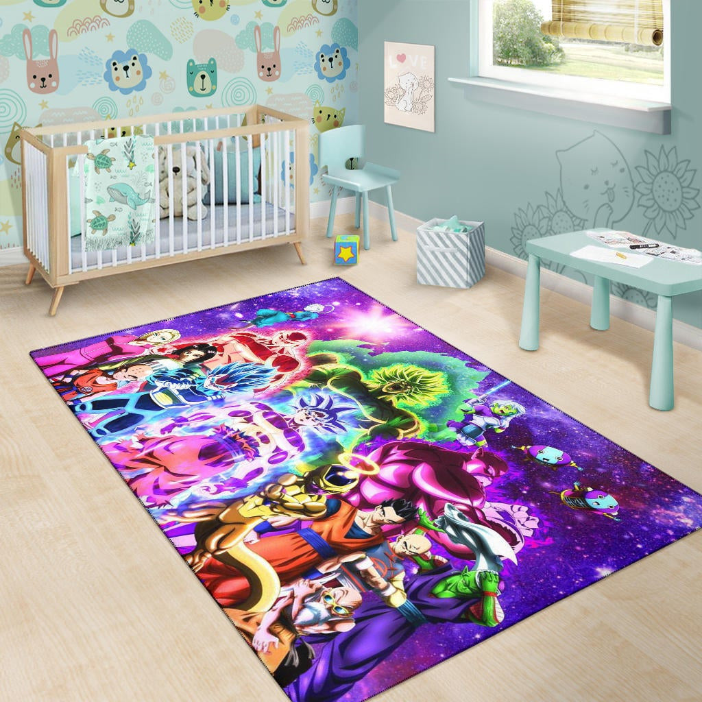 Dragon Ball Anime Area Rug - DB Full Characters Powerful Burst Limit Rugs Home Decor