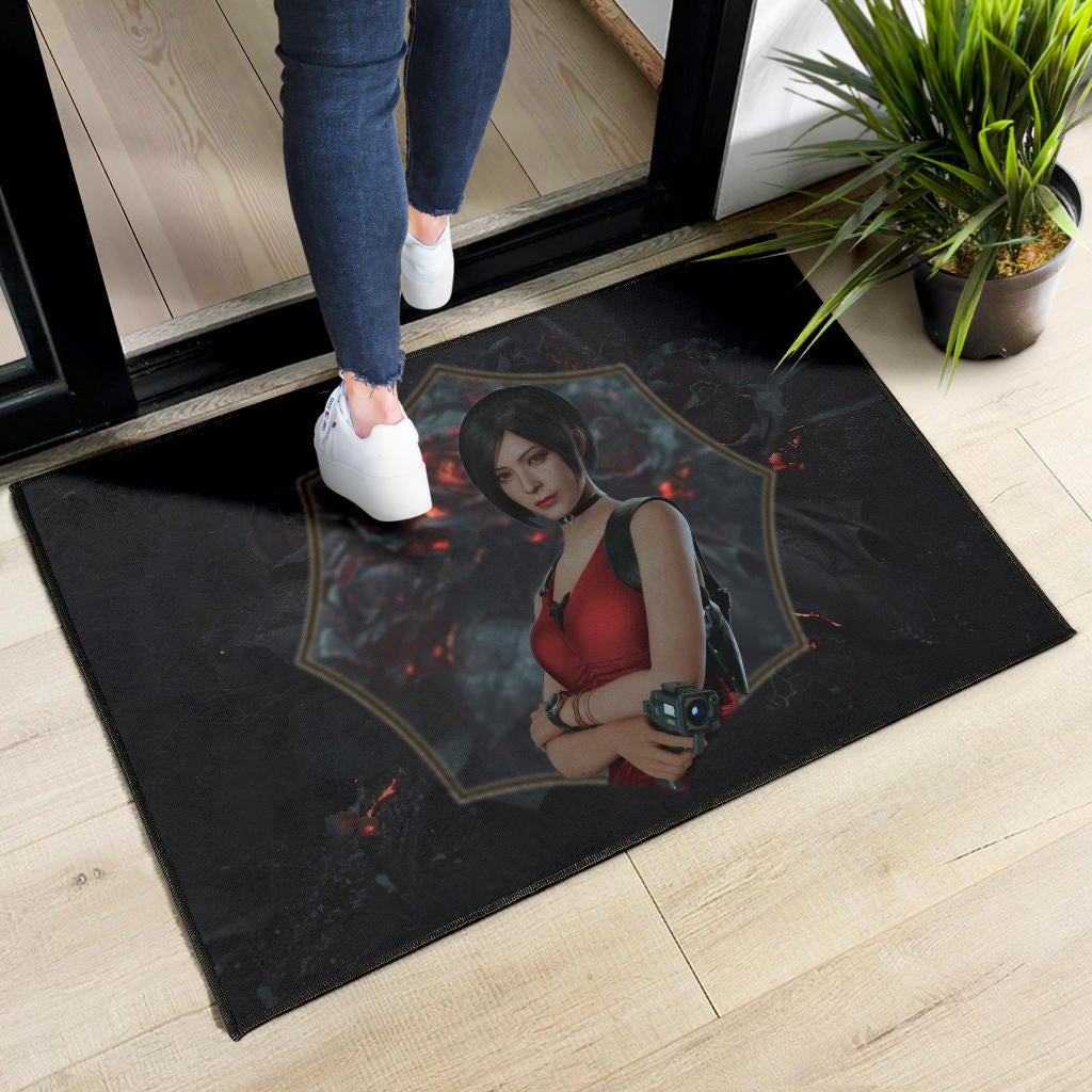 Resident Evil Game Door Mat - Pretty Ada Wong Red Dress Door Mat Home Decor