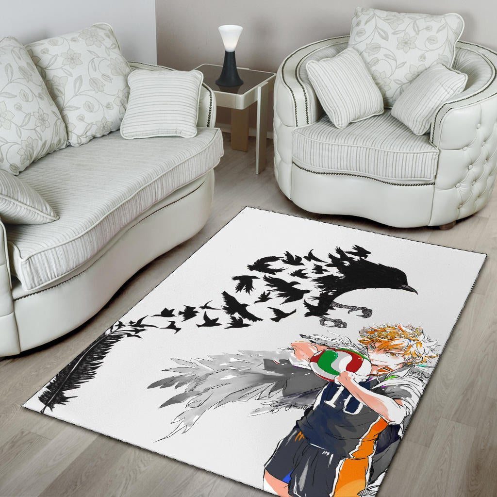 Haikyuu Anime Area Rug - Hinata Shoyo Crow Creating Cloak Artwork Rugs Home Decor