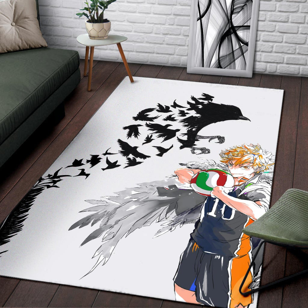 Haikyuu Anime Area Rug - Hinata Shoyo Crow Creating Cloak Artwork Rugs Home Decor
