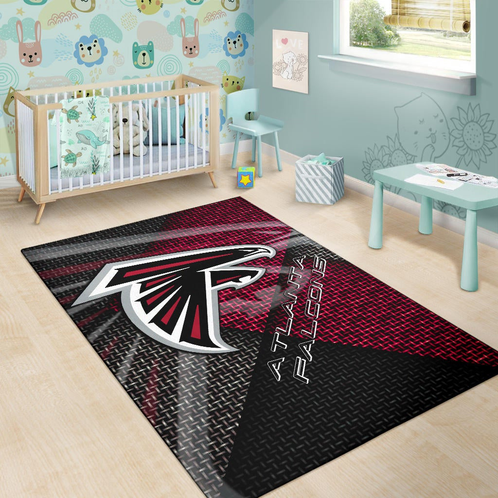 American Football Team Area Rug - Atlanta Falcons Cool Steel Shadow Rugs Home Decor