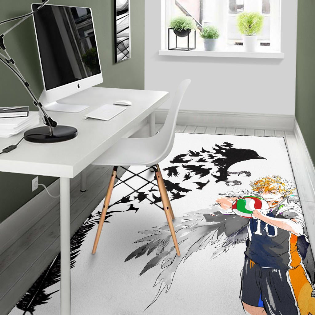 Haikyuu Anime Area Rug - Hinata Shoyo Crow Creating Cloak Artwork Rugs Home Decor
