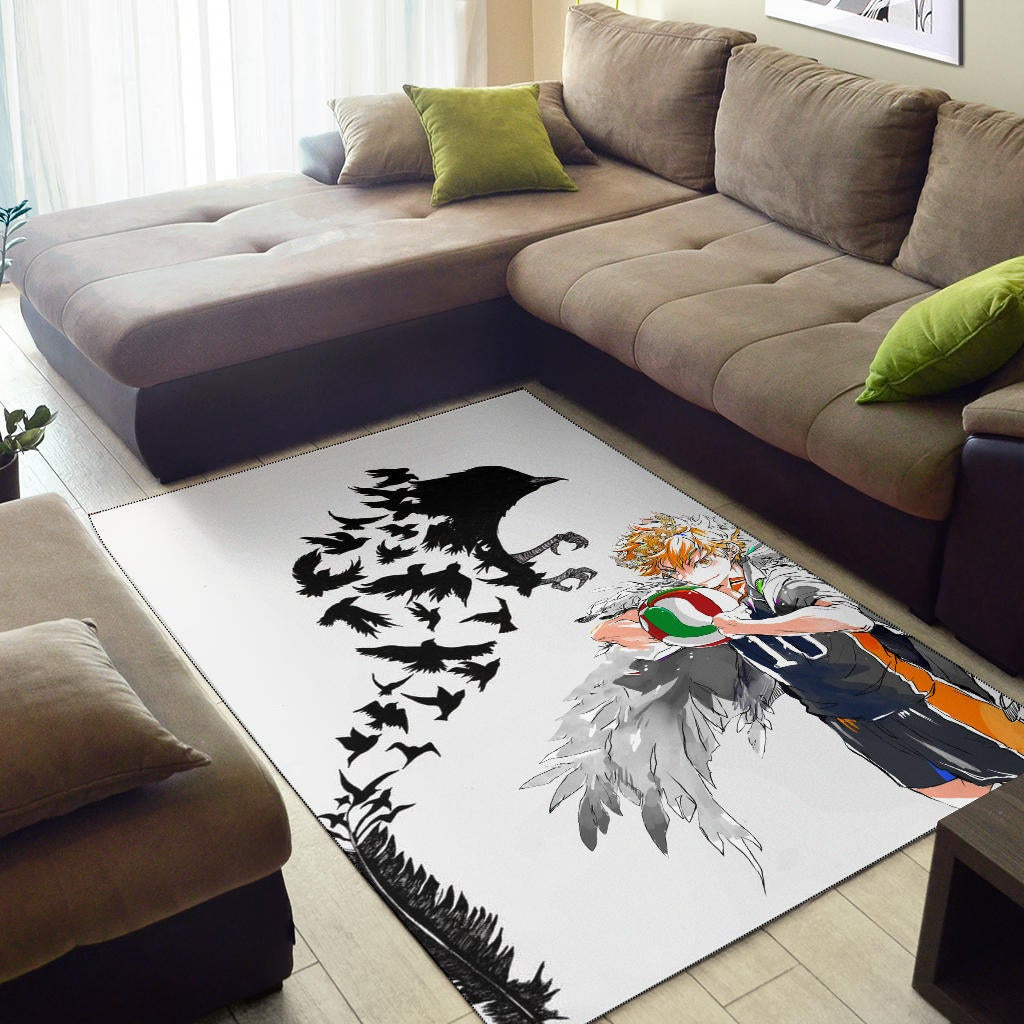 Haikyuu Anime Area Rug - Hinata Shoyo Crow Creating Cloak Artwork Rugs Home Decor