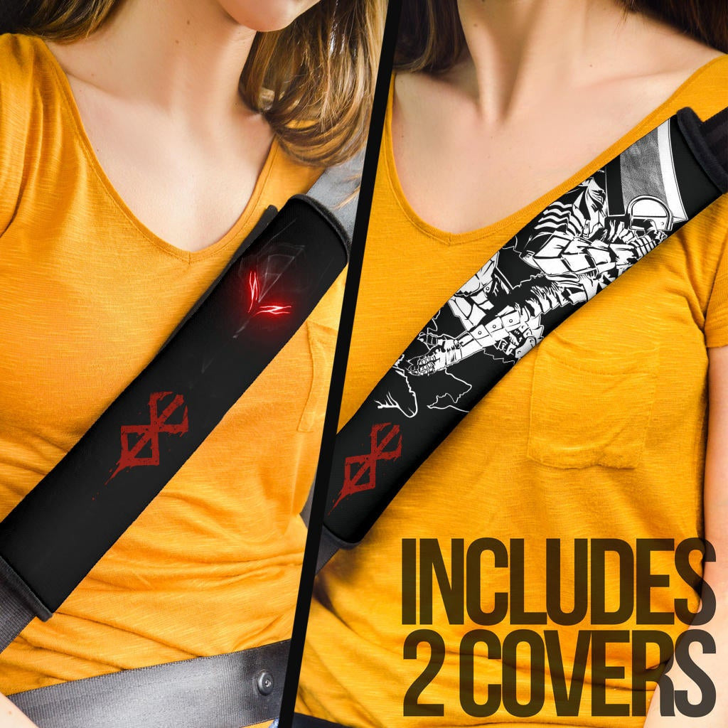 Berserk Anime Seat Belt Covers - Guts Demon Armor Sitting Pose In Manga Belt Covers