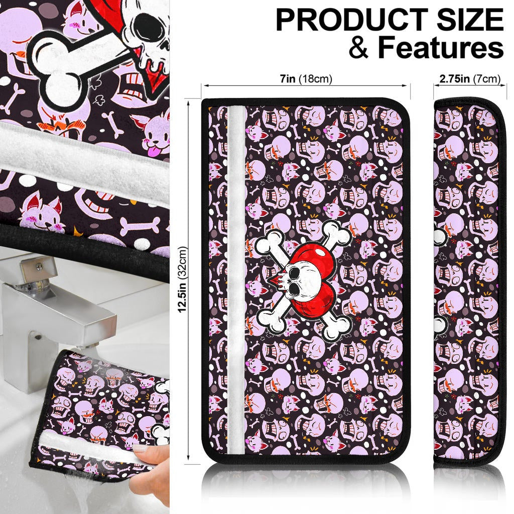 Skull Seat Belt Covers - Love In Your Bones Funny Skull Emotions Patterns Valentine Belt Covers NT112403