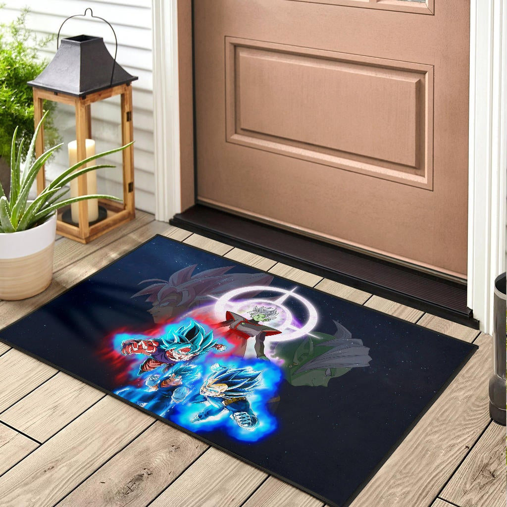 Dragon Ball Anime Door Mat - DB Super Saiyan Power Burst Vs Villains Fusao Zamasu Door Mat Home Decor