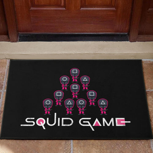 Squid Game Movie Door Mat - Funny Chibi Squid Workers Team Round Square Triangle Door Mat Home Decor