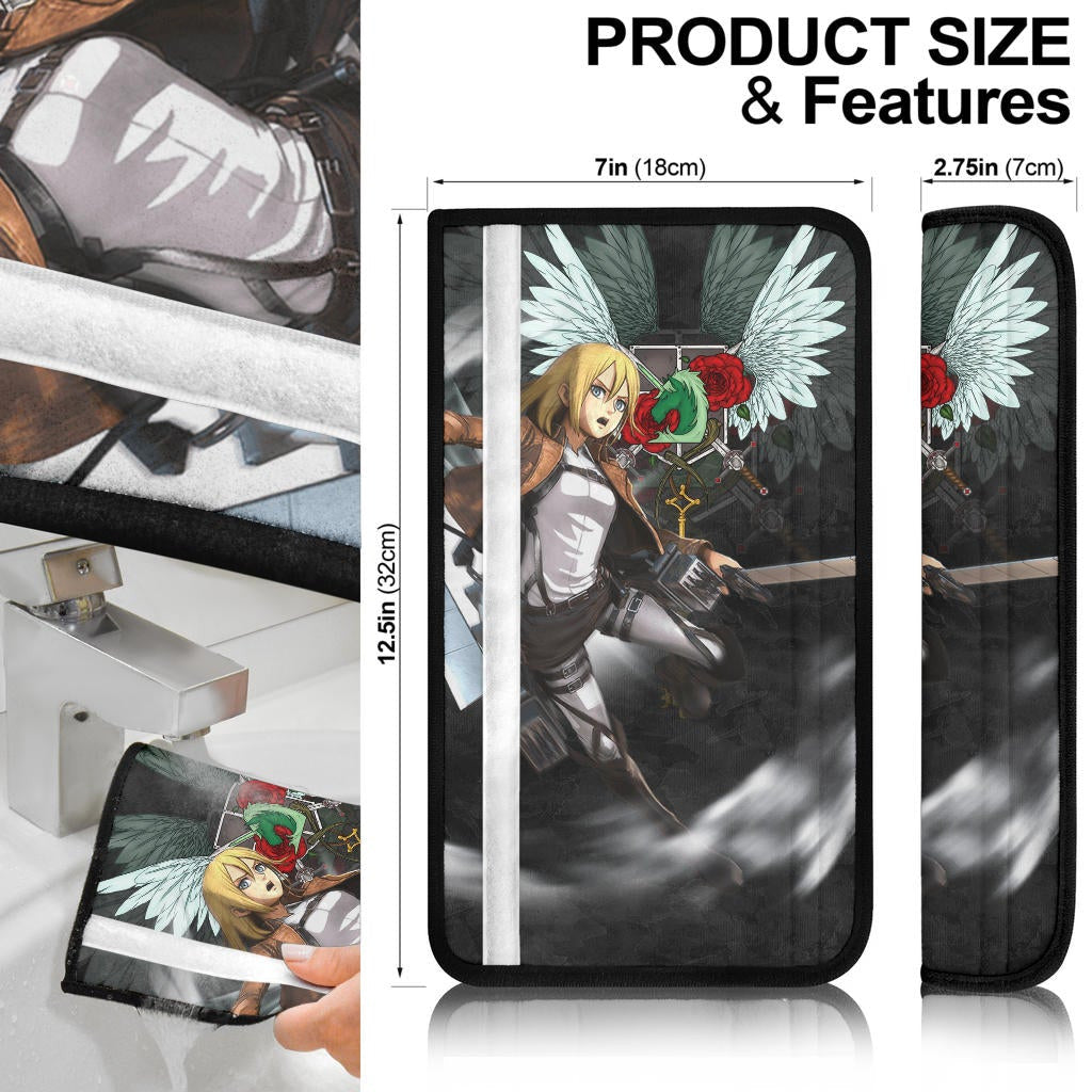Attack On Titan Anime Seat Belt Covers AOT Historia Fighting Artwork Wings Of Roses Belt Covers