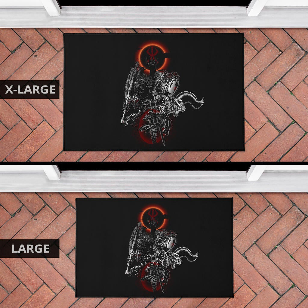 Berserk Anime Door Mat - Main Characters Dark Black Sun Artwork Door Mat Home Decor