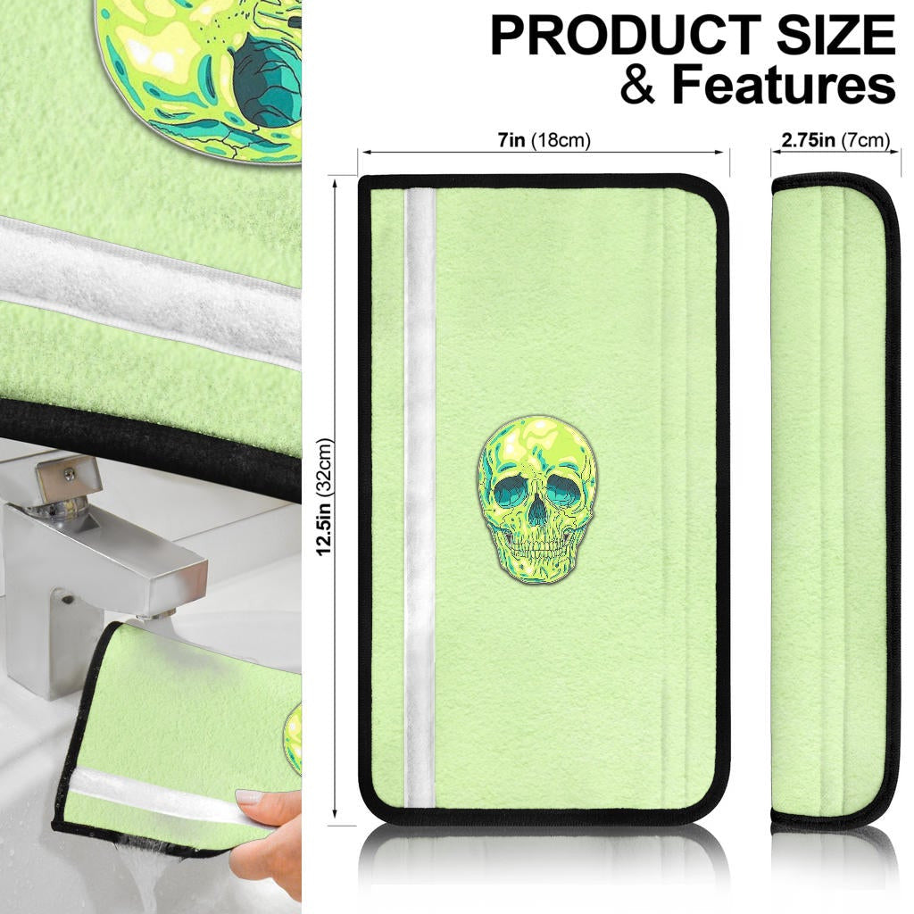 Valentine Seat Belt Covers Green Skull Gummy Love Belt Covers