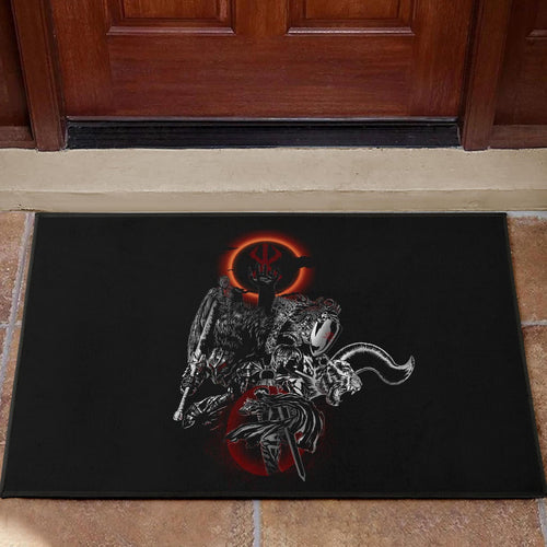 Berserk Anime Door Mat - Main Characters Dark Black Sun Artwork Door Mat Home Decor
