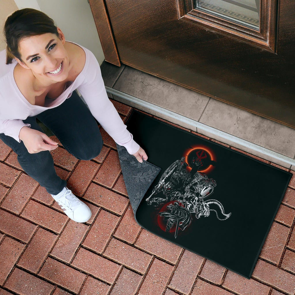 Berserk Anime Door Mat - Main Characters Dark Black Sun Artwork Door Mat Home Decor