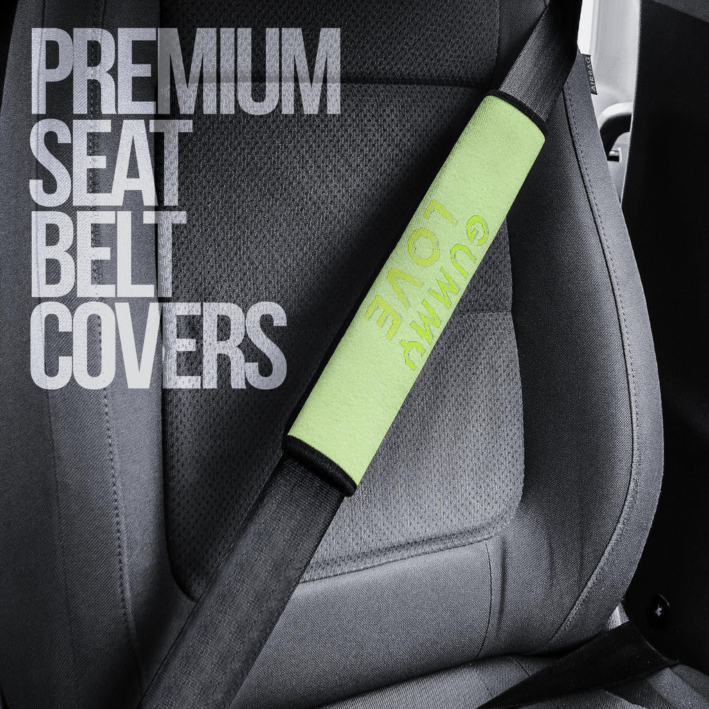 Valentine Seat Belt Covers Green Skull Gummy Love Belt Covers