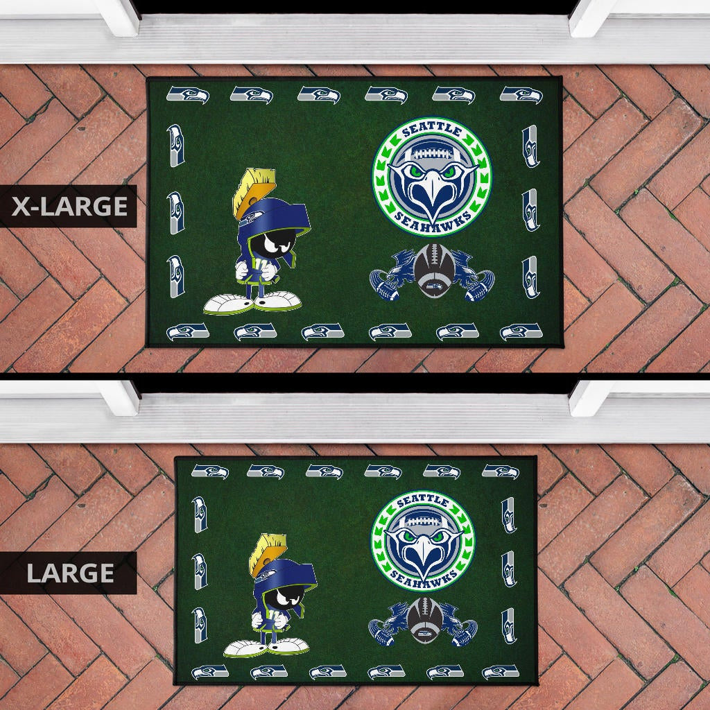 American Football Team Door Mat - Seattle Seahawks Marvin The Martian 11 Door Mat Home Decor