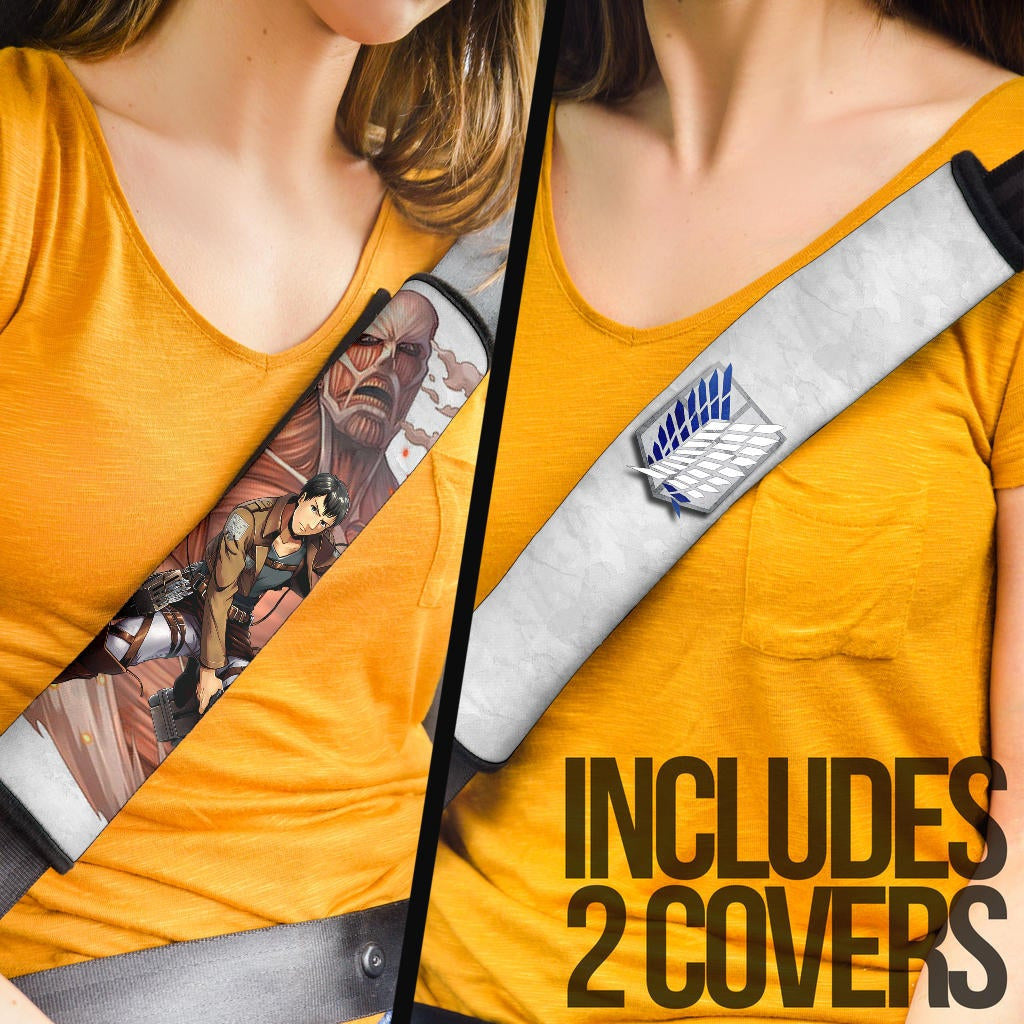 Attack On Titan Anime Seat Belt Covers AOT Bertholdt Hoover Titan Transforming Wings Of Freedom Belt Covers
