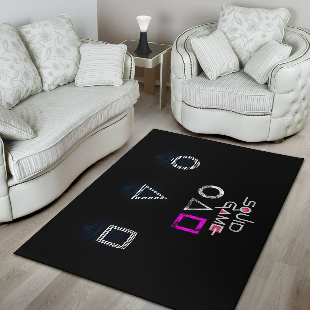 Squid Game Movie Area Rug Round Square Triangle Symbol Dot Style Rugs Home Decor